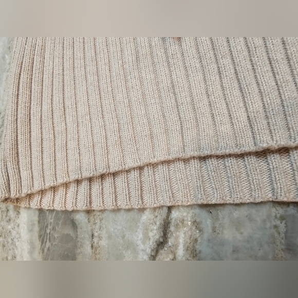 Croft & Barrow Ribbed Cotton Sweater Women’s XL Mock Neck Beige Long Sleeve - Picture 3 of 8